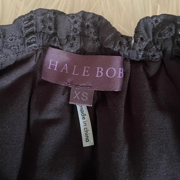 {Hale Bob} Eyelet Off The Shoulder Top in Black - Womens XS - NWT - Picture 7 of 10